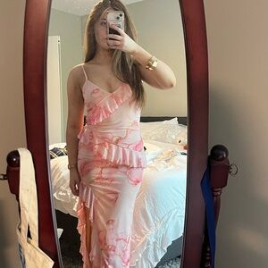 Pink Floral Maxi Dress